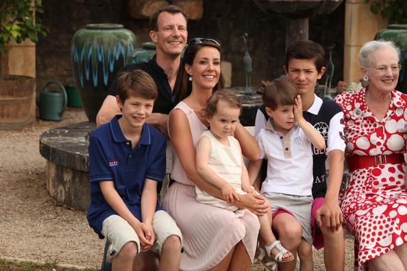Prince Joachim and his family, with Queen Margrethe. June 2014. photo: Zimbio