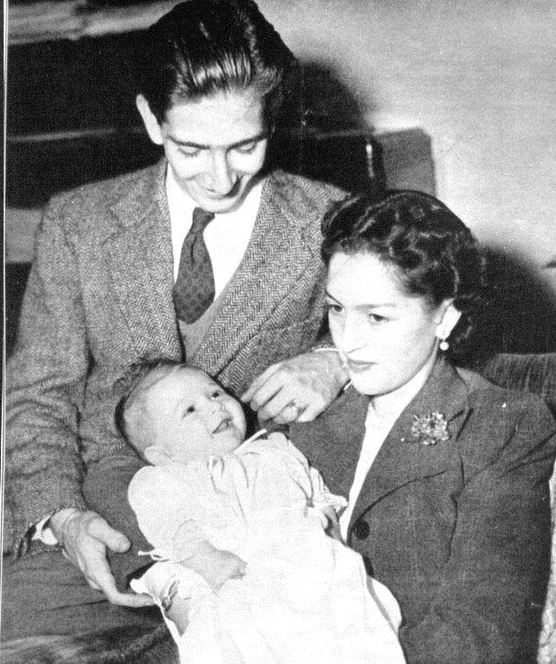 Peter and Alexandra with Prince Alexander, 1945. source: Royal Family of Serbia